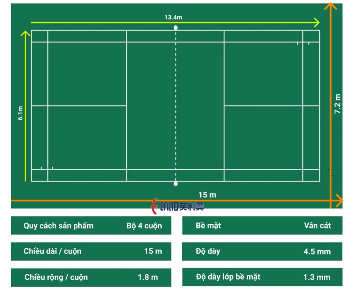 Thảm cầu lông vân cát lớn A-23145